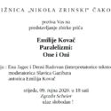 Predstavljanje zbirke priča Emilije Kovač “Paralelizmi : One i Oni”
